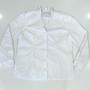 Soft Surroundings Kata Ruffle Collar Blouse, Women’s M